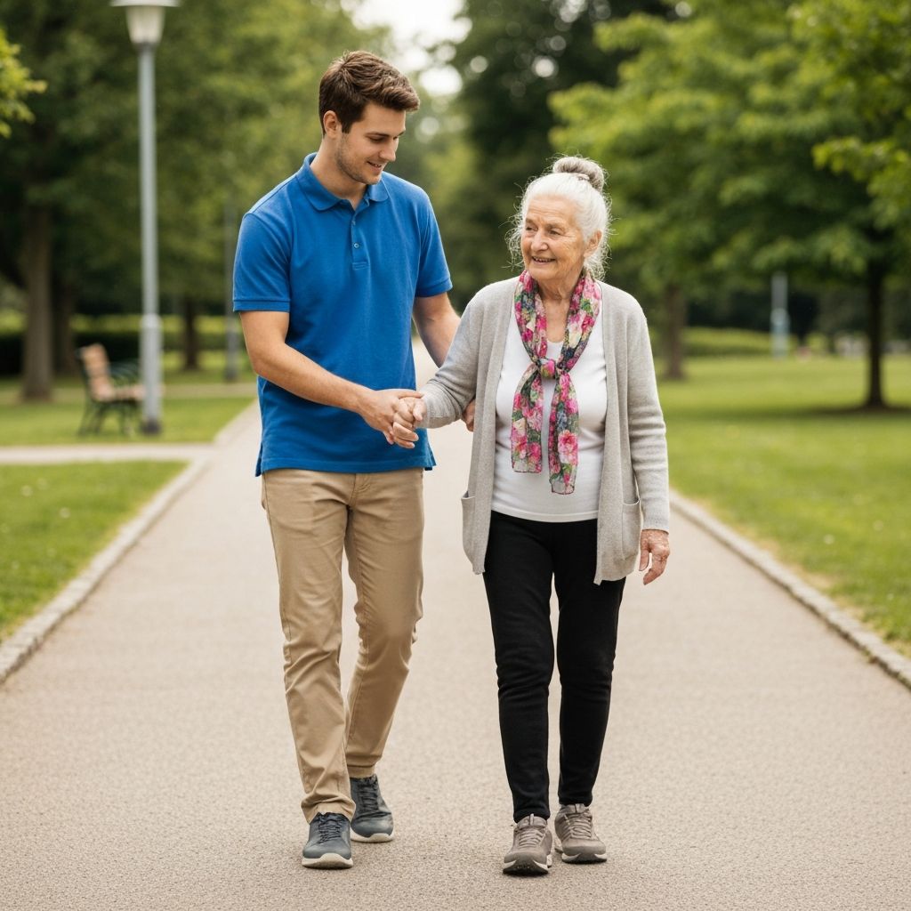 Caregiver arriving quickly