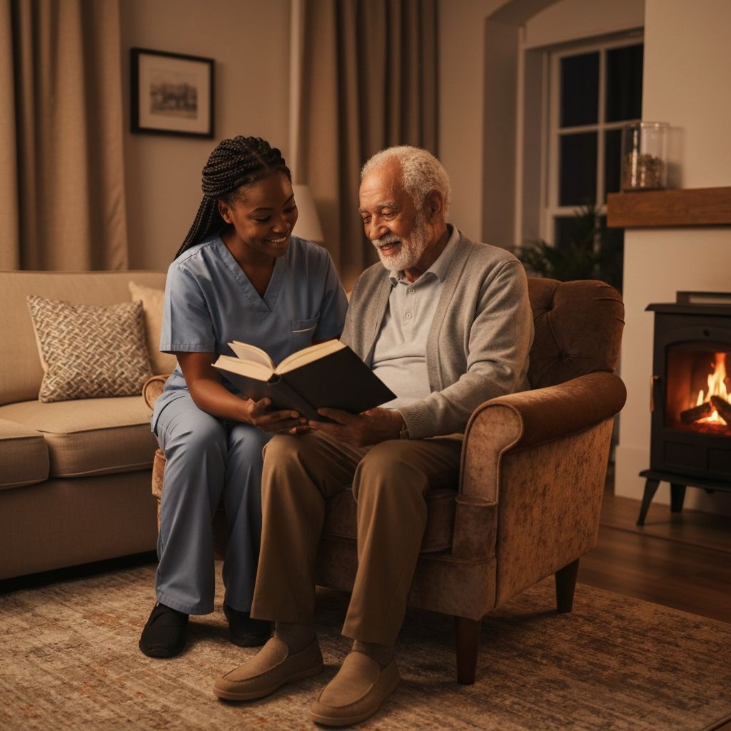 Caregiver spending time with senior