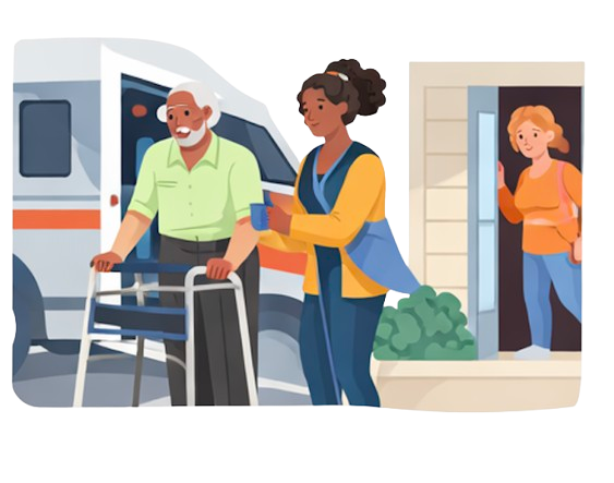 Hospital to Home Care illustration